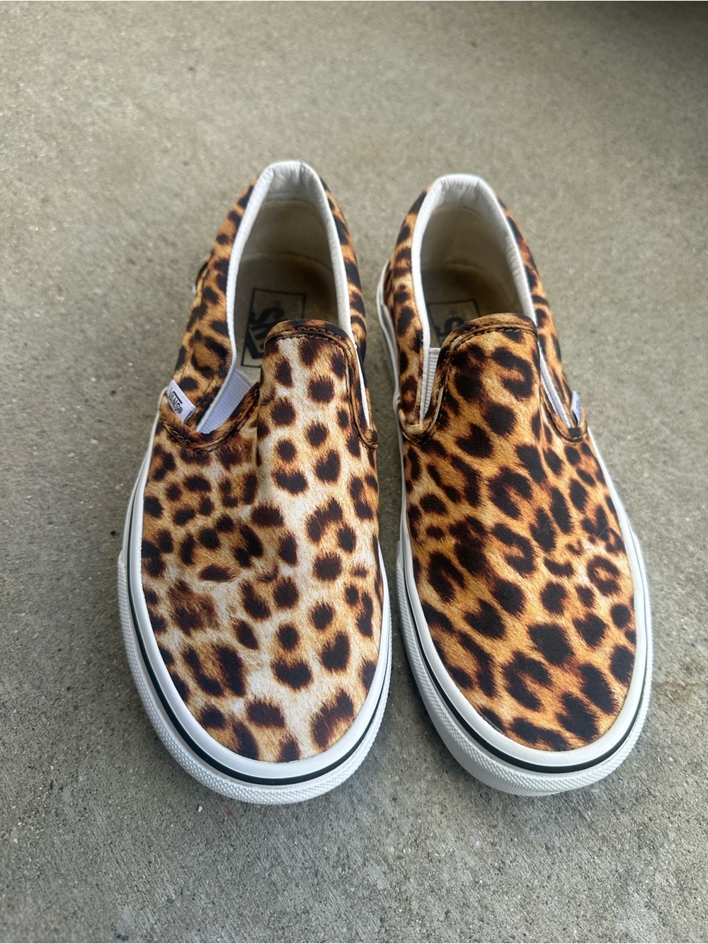 Vans Women’s Leopard Print Slip-On Sneakers - Canvas Size 7